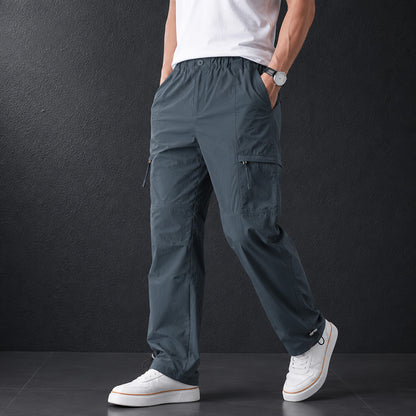 Men's Lightweight Loose Fit Cargo Pants– Straight Leg Outdoor Hiking Trousers