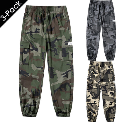Men's Camo Cargo Joggers, Loose Fit Multi-Pocket Casual Street Pants