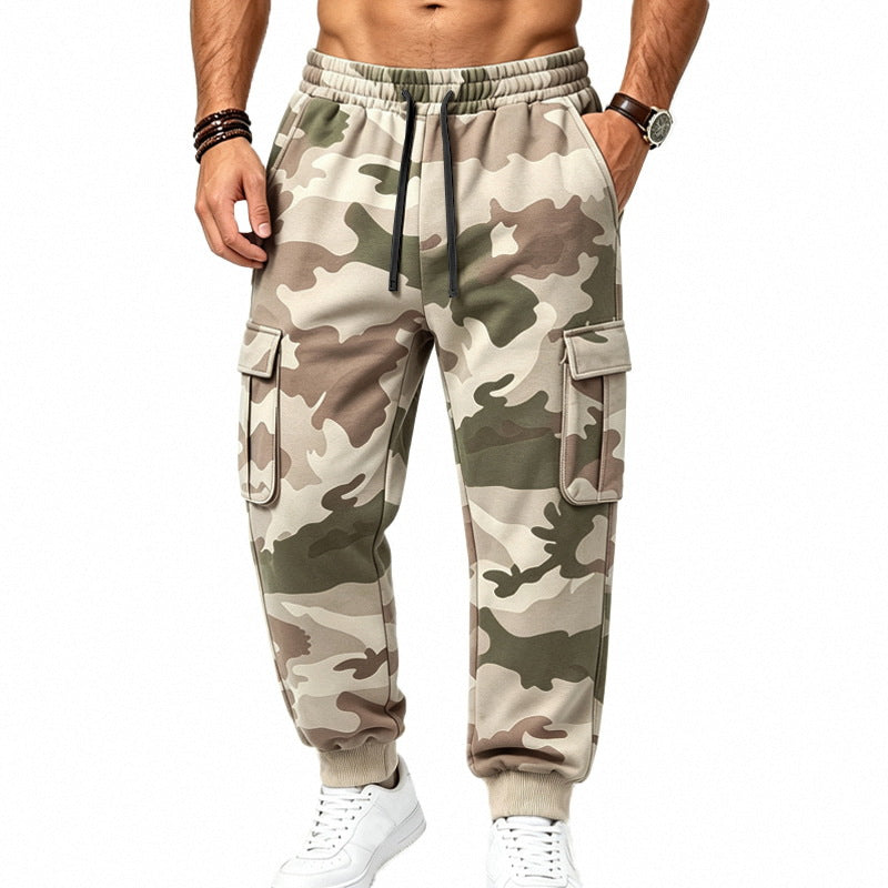 Men's Fleece-Lined Camo Cargo Joggers