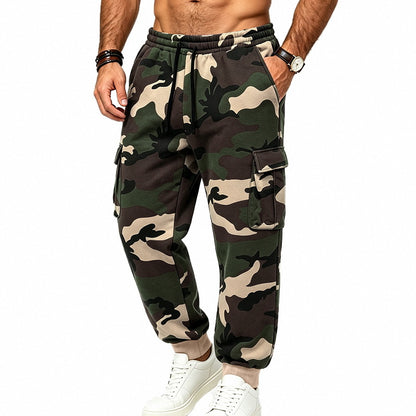 Men's Fleece-Lined Camo Cargo Joggers