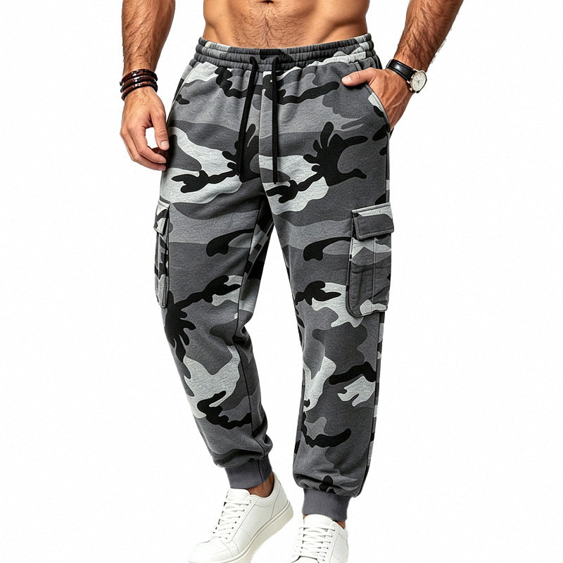 Men's Fleece-Lined Camo Cargo Joggers