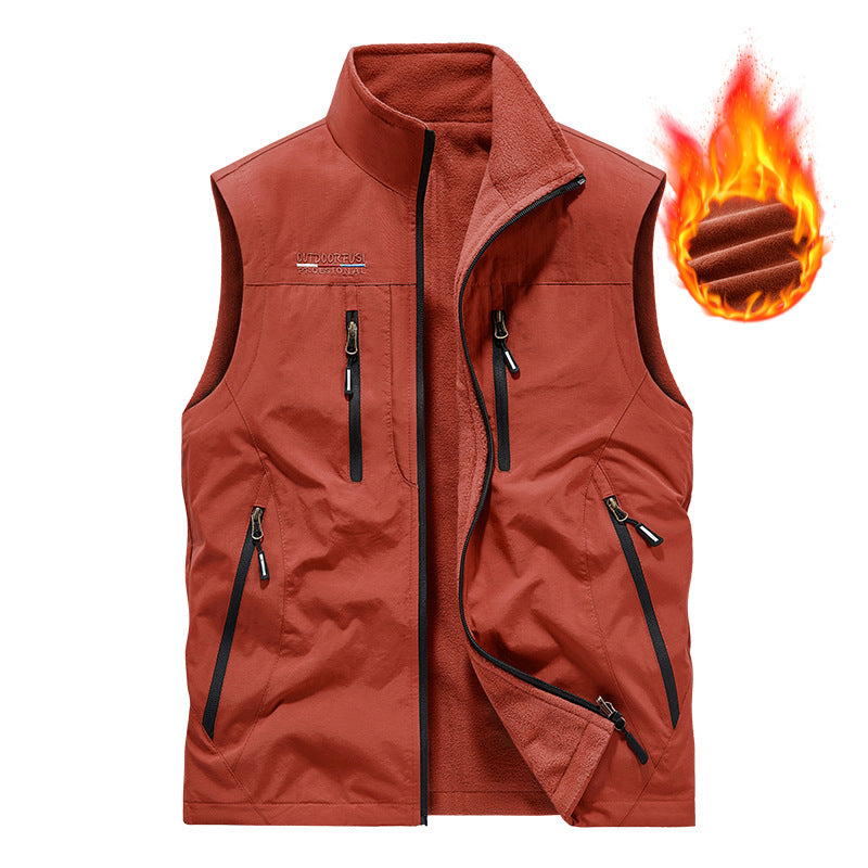 Men's Full Zip Sleeveless Quick Dry Vest, Multi Pockets Outdoor Fishing Golf Vest