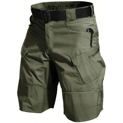 Men's Tactical Cargo Shorts - Multi-Pocket Straight-Leg Utility Shorts for Outdoor & Hiking (Belt Not Included)