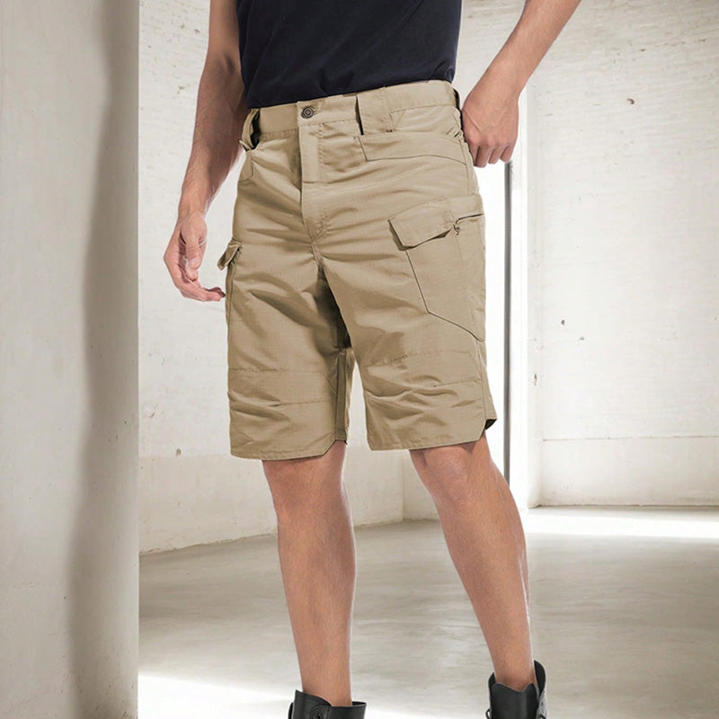 Men's Tactical Cargo Shorts - Multi-Pocket Straight-Leg Utility Shorts for Outdoor & Hiking (Belt Not Included)