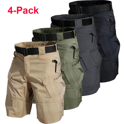 Men's Tactical Cargo Shorts - Multi-Pocket Straight-Leg Utility Shorts for Outdoor & Hiking (Belt Not Included)