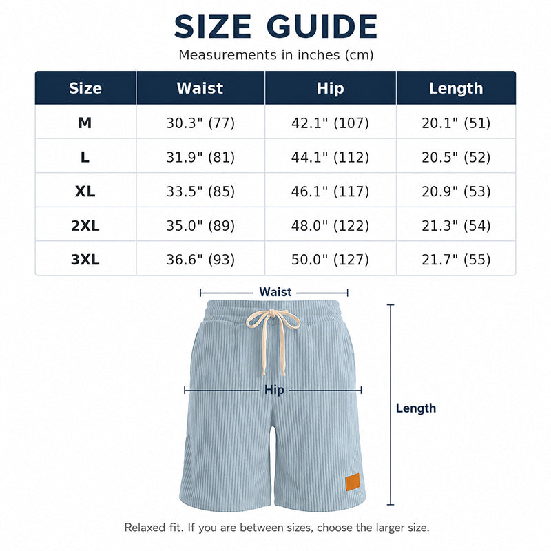 Men's Stretch Corduroy Drawstring Shorts