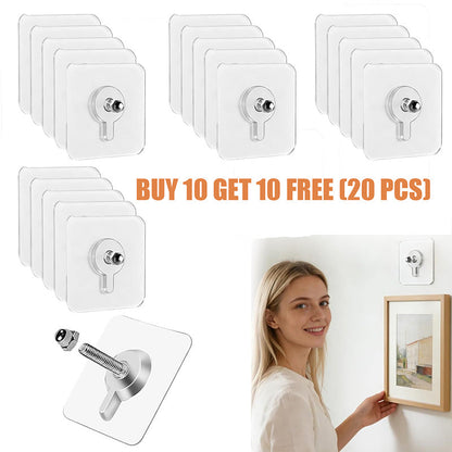 Wall Mount Self-Adhesive Hooks for Bathroom & Kitchen (20PCS)