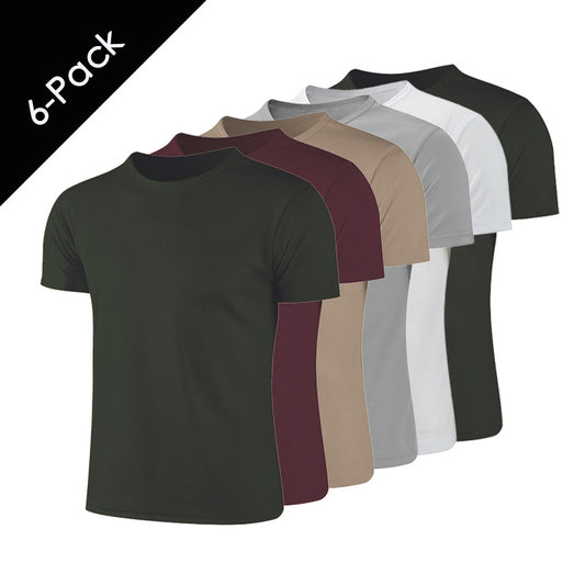 6-Pack Men's Quick-Dry Athletic T-Shirts