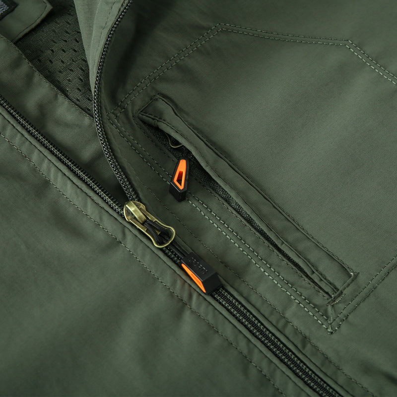 Men's Lightweight Water-Resistant Windbreaker Jacket with Detachable Hood