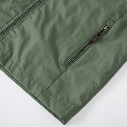 Men's Lightweight Water-Resistant Windbreaker Jacket with Detachable Hood