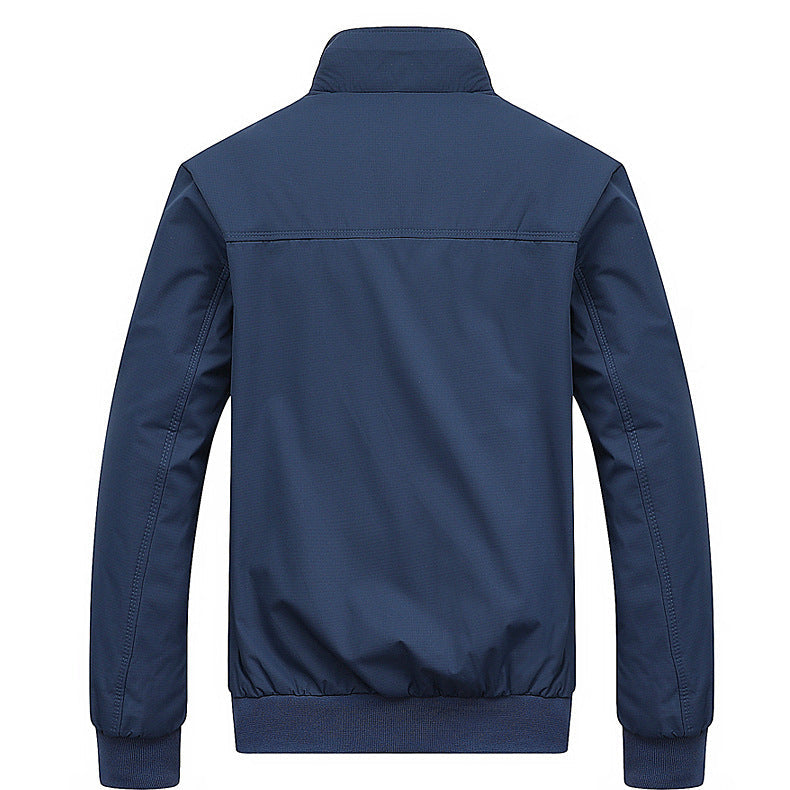 Men's Lightweight Casual Bomber Jacket with Stand Collar