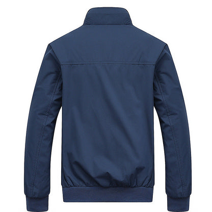 Men's Lightweight Casual Bomber Jacket with Stand Collar