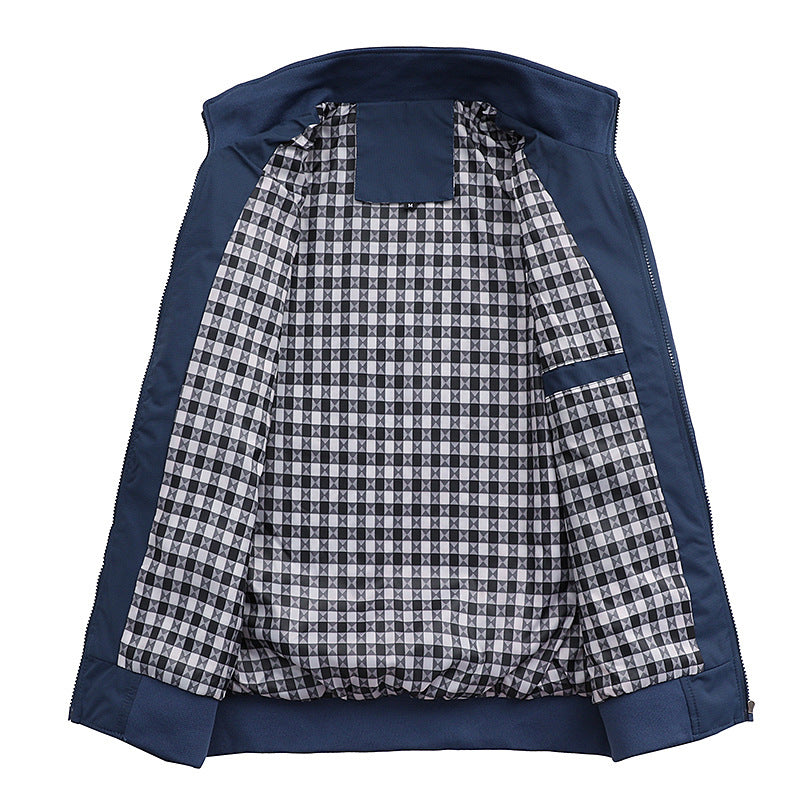 Men's Lightweight Casual Bomber Jacket with Stand Collar
