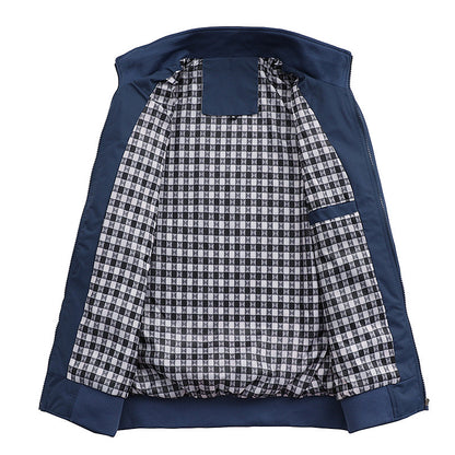 Men's Lightweight Casual Bomber Jacket with Stand Collar