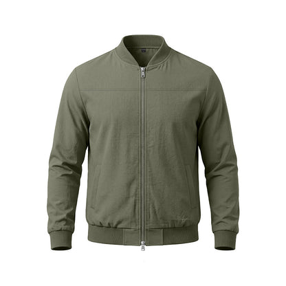 Men's Classic 100% Cotton Bomber Jacket – Lightweight Zip-Up Casual Flight Jacket