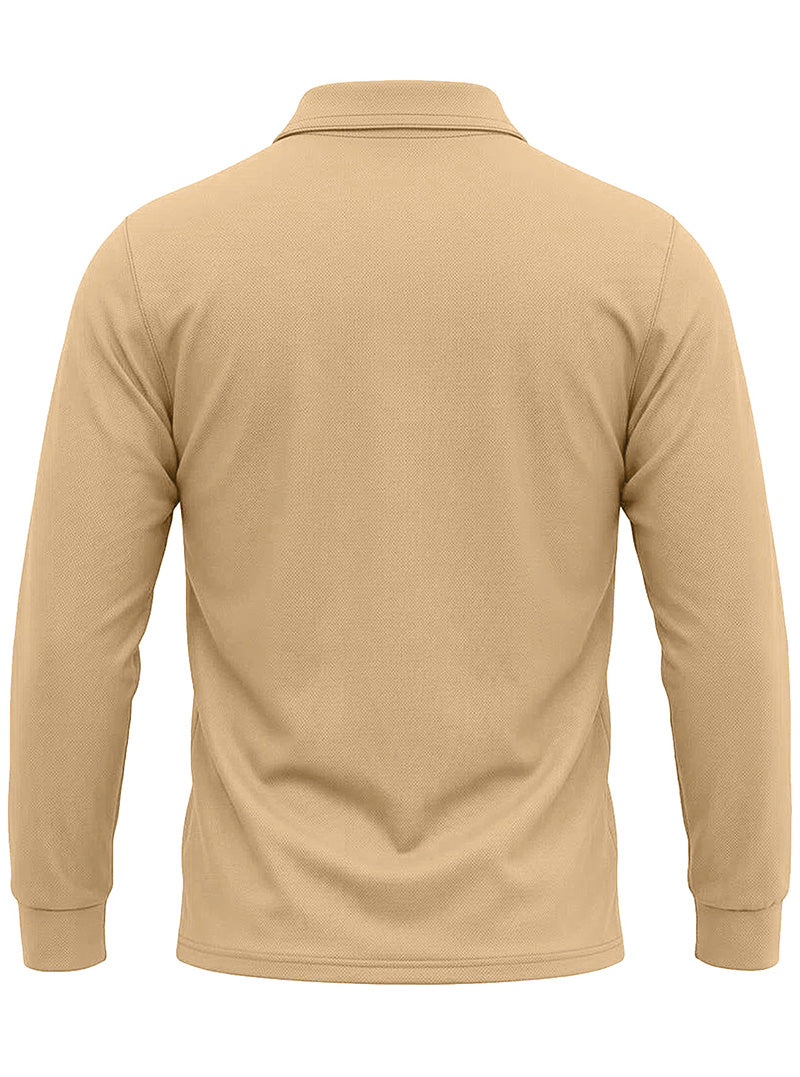 Men's Quick-Dry Birdseye Long-Sleeve Polo