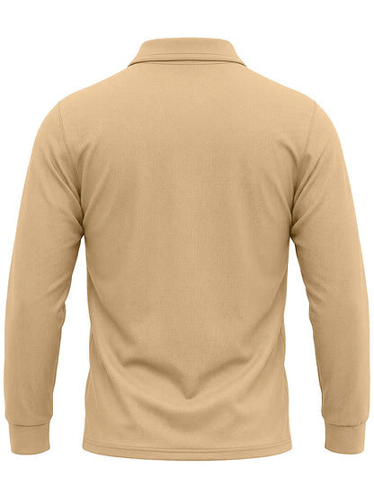 Men's Quick-Dry Birdseye Long-Sleeve Polo