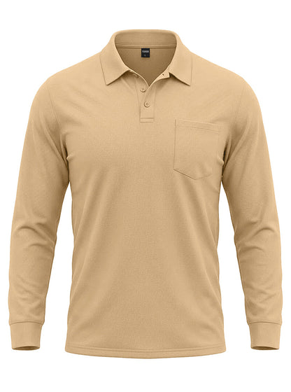 Men's Quick-Dry Birdseye Long-Sleeve Polo