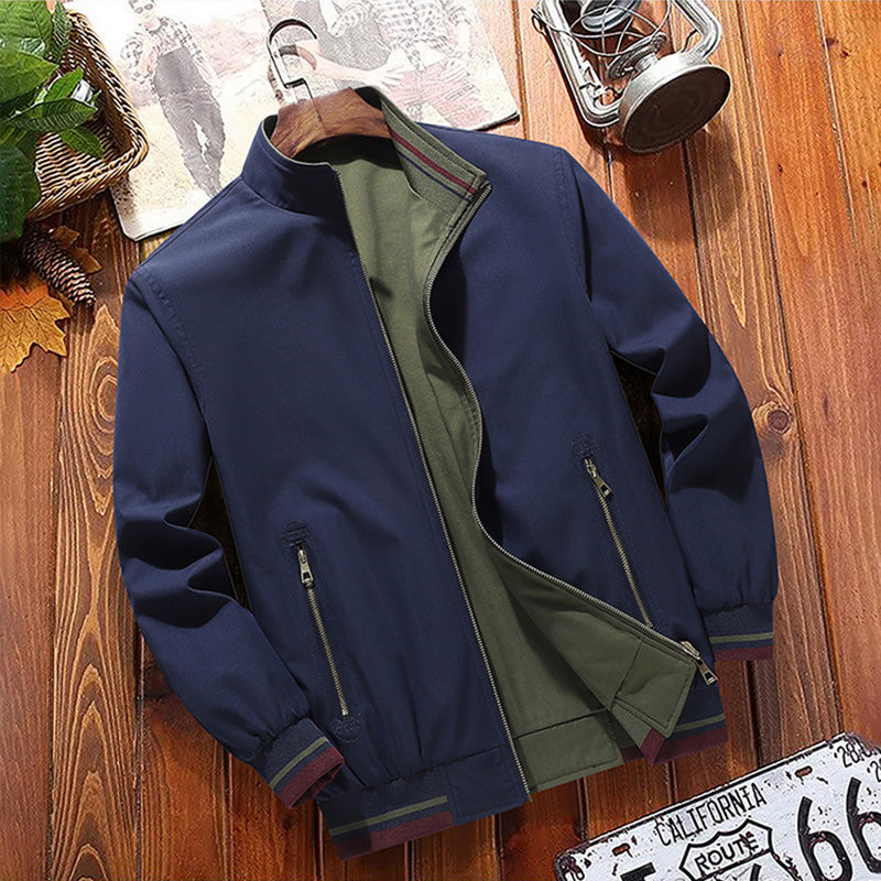 Men's Reversible Lightweight Stand-Collar Jacket