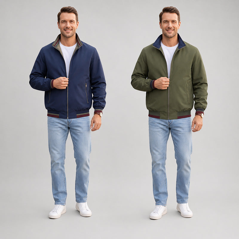 Men's Reversible Lightweight Stand-Collar Jacket