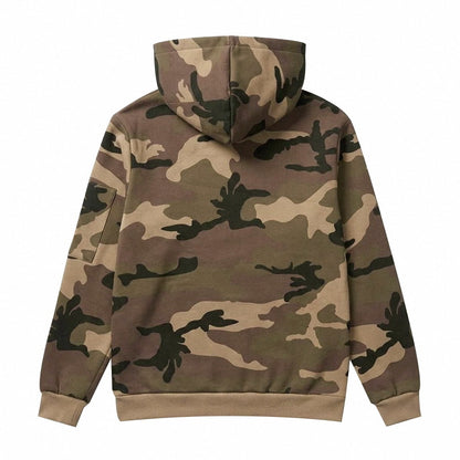 Men's Camo Fleece-Lined Quarter-Zip Hoodie