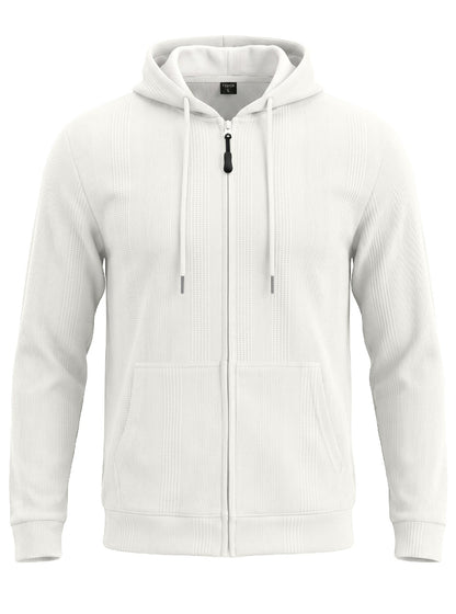 Men’s Jacquard Knit Hooded Zip-Up