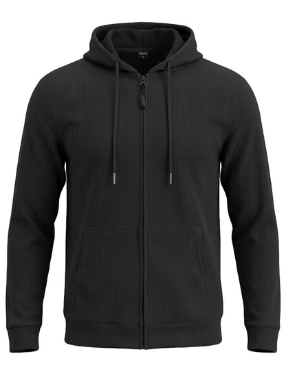 Men’s Jacquard Knit Hooded Zip-Up