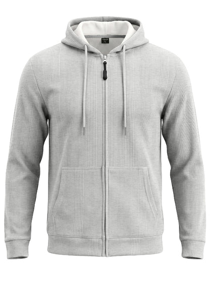 Men’s Jacquard Knit Hooded Zip-Up