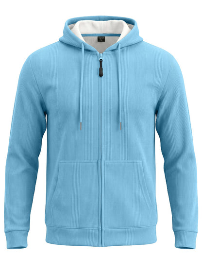 Men’s Jacquard Knit Hooded Zip-Up