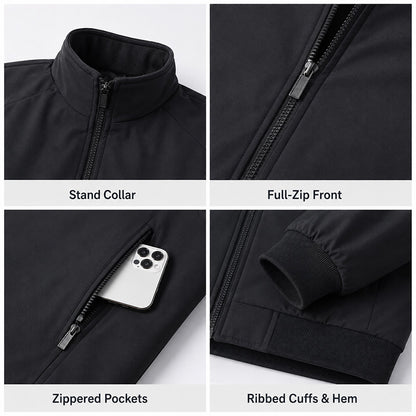 Men's Insulated Stand Collar Jacket – Padded or Fleece Lined