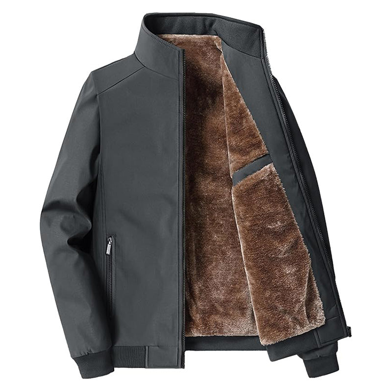Men's Insulated Stand Collar Jacket – Padded or Fleece Lined