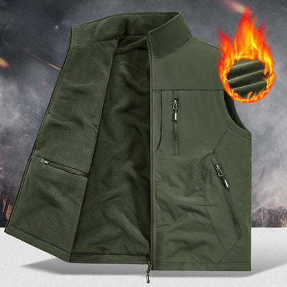 Men's Full-Zip Outdoor Utility Vest – Lightweight & Fleece-Lined