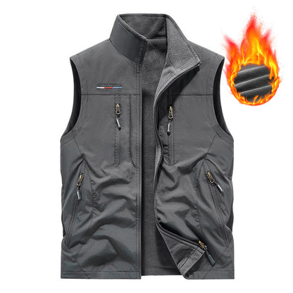 Men's Full-Zip Outdoor Utility Vest – Lightweight & Fleece-Lined