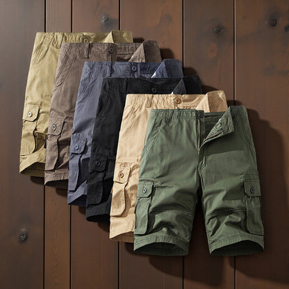 Men’s Pure Cotton Multi-Pocket Cargo Shorts