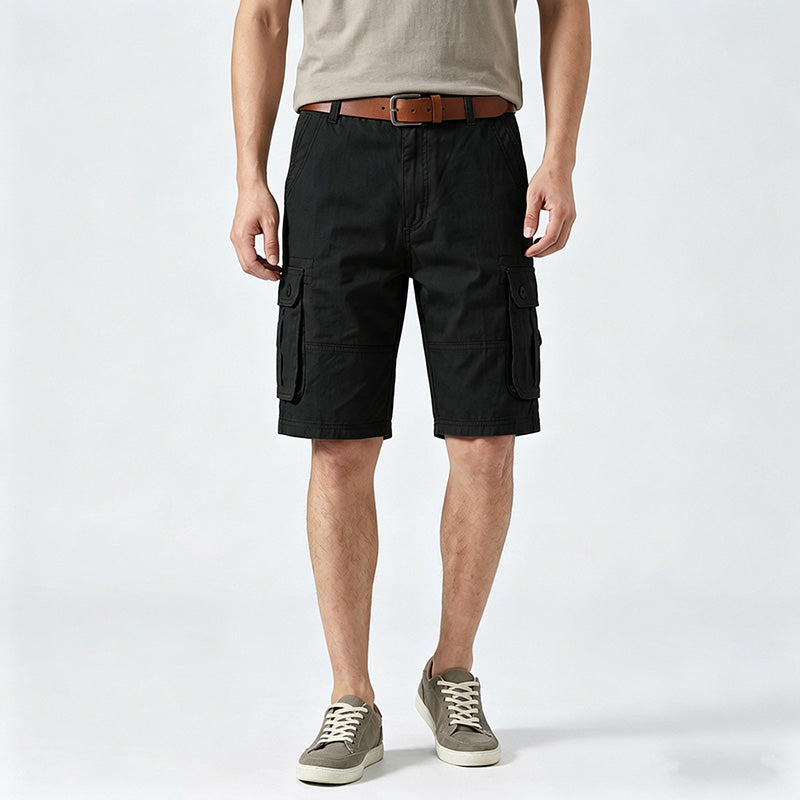 Men’s Pure Cotton Multi-Pocket Cargo Shorts