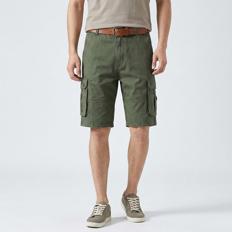Men’s Pure Cotton Multi-Pocket Cargo Shorts