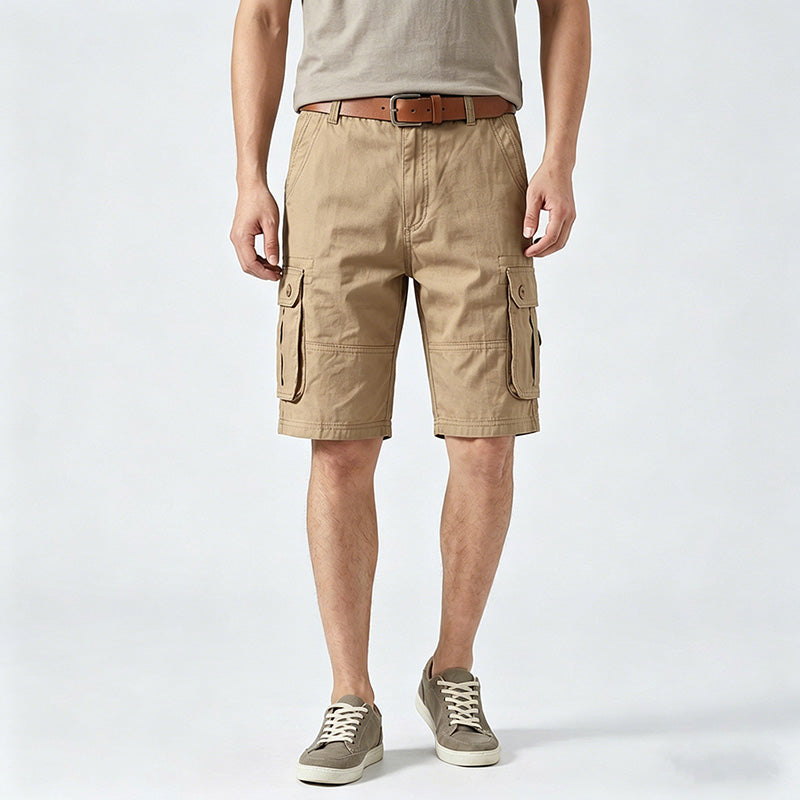 Men’s Pure Cotton Multi-Pocket Cargo Shorts